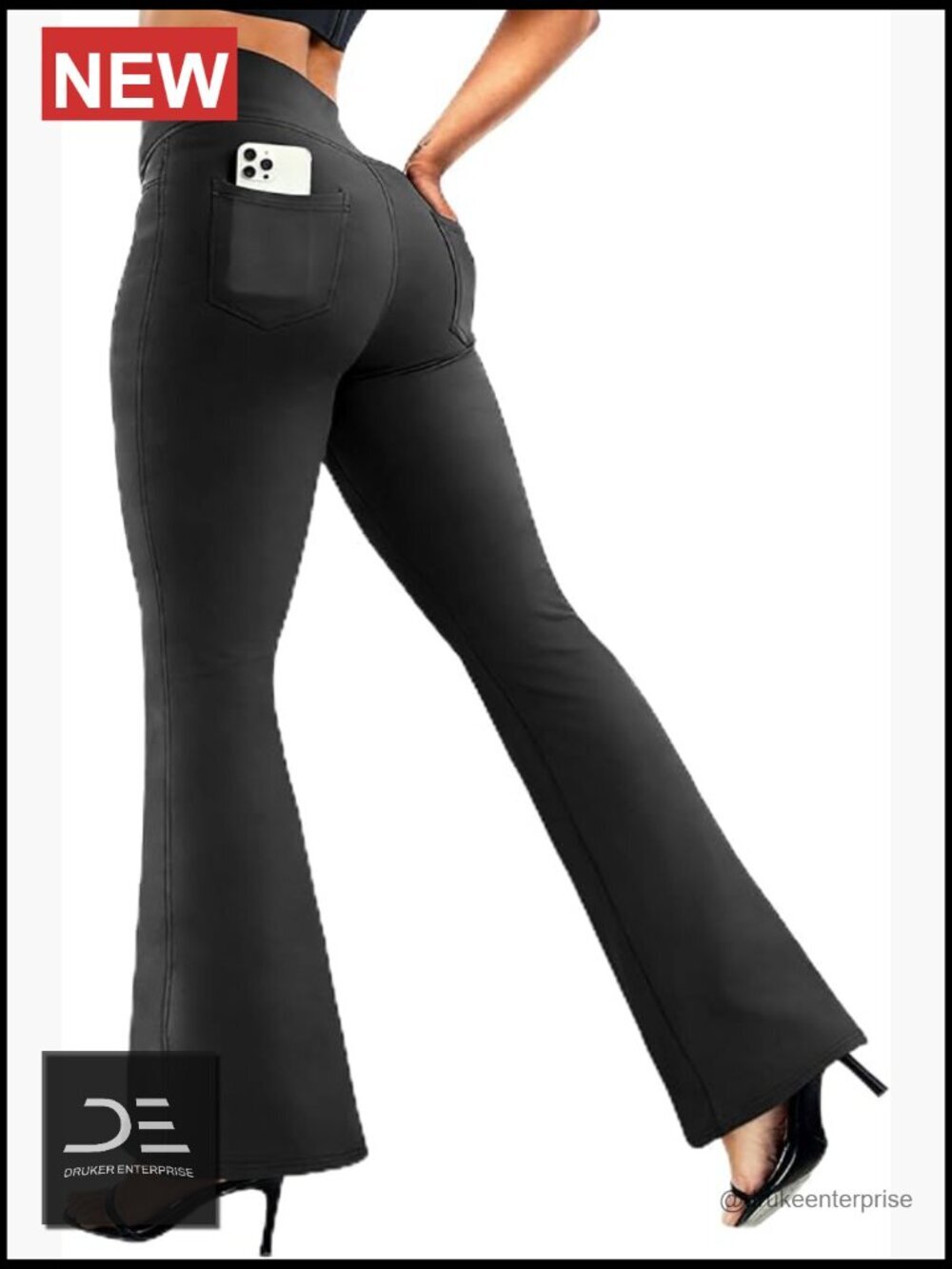 3 Pack High Waist Flare Yoga Pants with Pockets Wide Leg